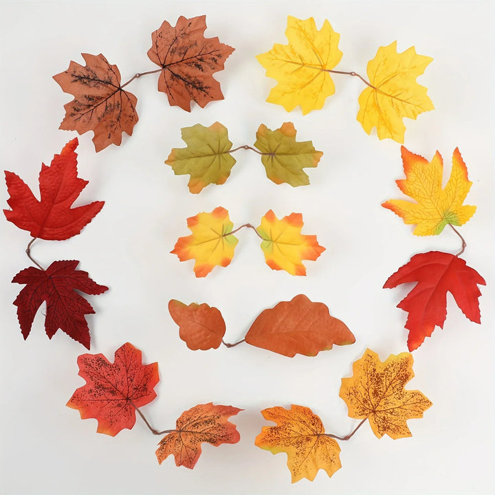 TwinLeaf | Ensemble de 10 Feuilles d'Érable Artificielles | Décoration d'Automne pour Halloween, Mariage & Thanksgiving