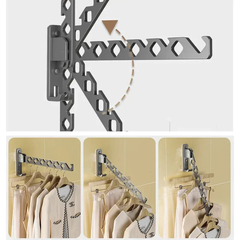 RaumFlex Séchoir mural | Pliable & Réglable | Gain de place & Résistant | Idéal pour vêtements & Serviettes
