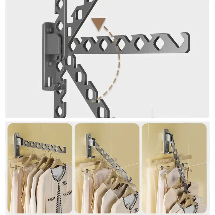 RaumFlex Séchoir mural | Pliable & Réglable | Gain de place & Résistant | Idéal pour vêtements & Serviettes
