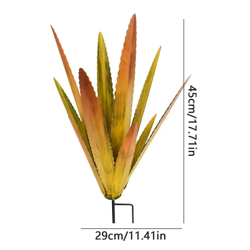Floraza Métal Agave Sculpture | Décoration de jardin artisanale | Résistante aux intempéries & Élégante | 29 × 29 × 45 cm