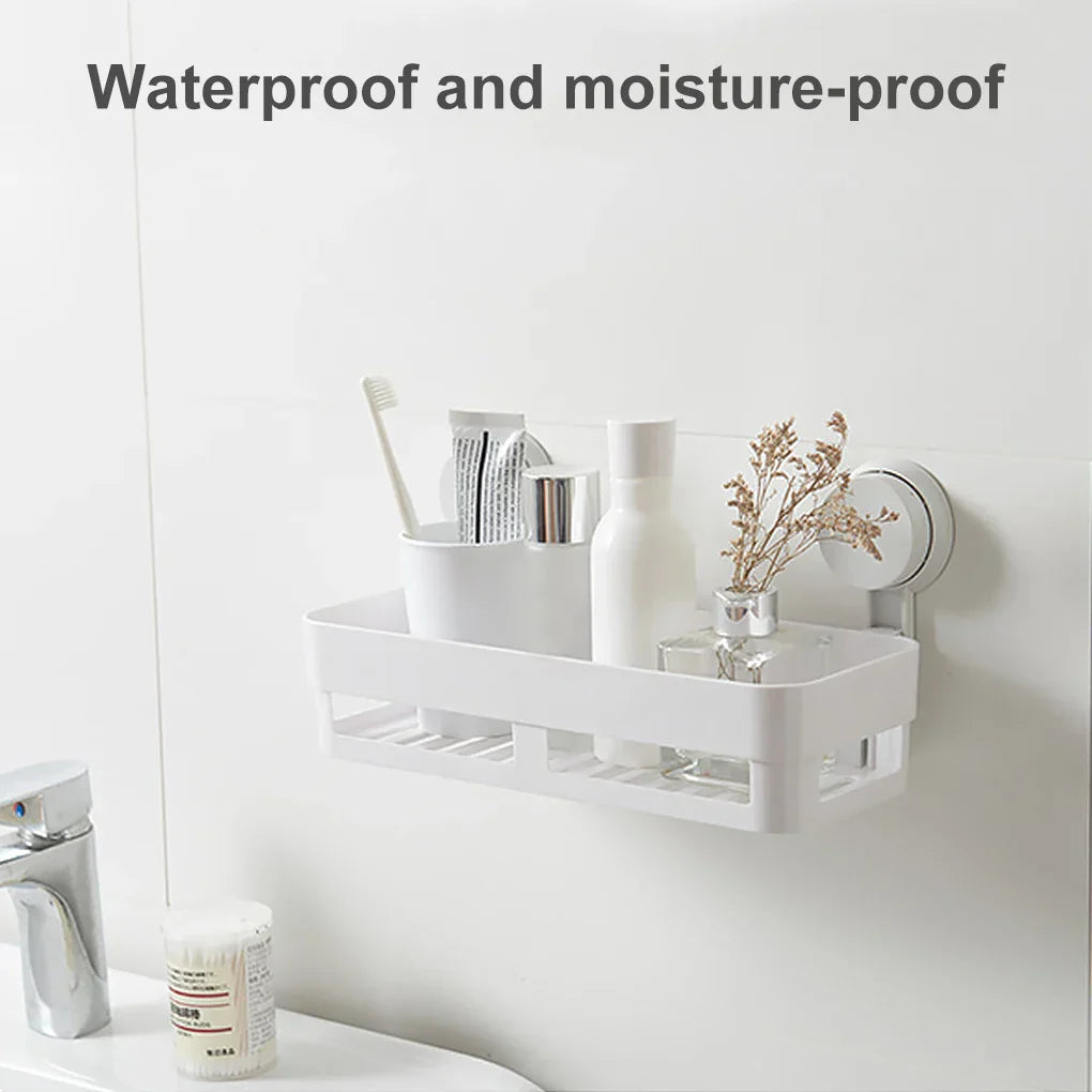 HydraFix DrainRack Étagère Murale Salle de Bain & Cuisine | Sans Perçage | Ventouse Forte & Orifices de Drainage | Capacité de Charge de 2 kg