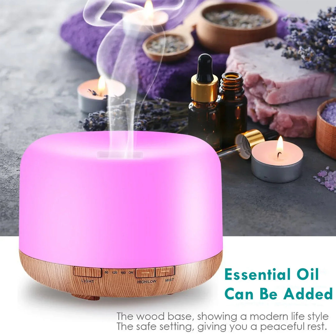 Diffuseur d'arôme Mini Aromora | 500 ml | Aspect bois | Ultrason & veilleuse LED | Fonctionnement USB