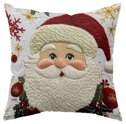 Housses de coussin de Noël NordGlanz | Santa, Bonhomme de neige, Renne & Sapin | Polyester de haute qualité | Lavable en machine