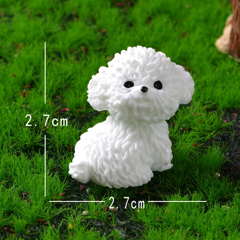 Figurine Mini Bichon Frisé | Décoration de chien mignonne | Pour chambre d'enfant, salon & DIY