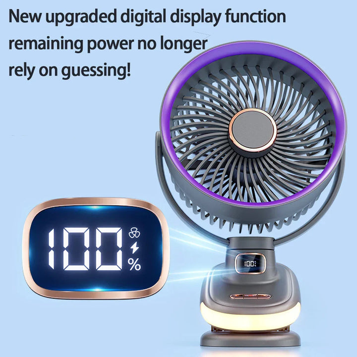 ClipVent Pro | Ventilateur à clip réglable | 5 vitesses | Affichage numérique & fonctionnement silencieux