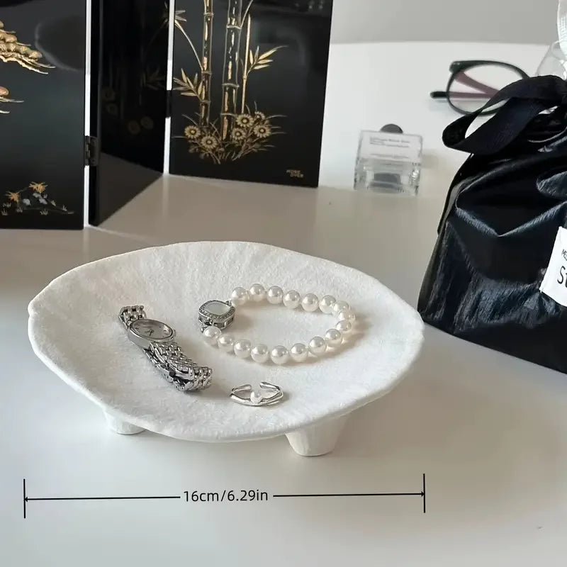 Trivora Coupelle à bijoux | Coupelle en céramique | Ovale avec design à 3 pieds | Créatif & Multifonctionnel | Pour bijoux & accessoires