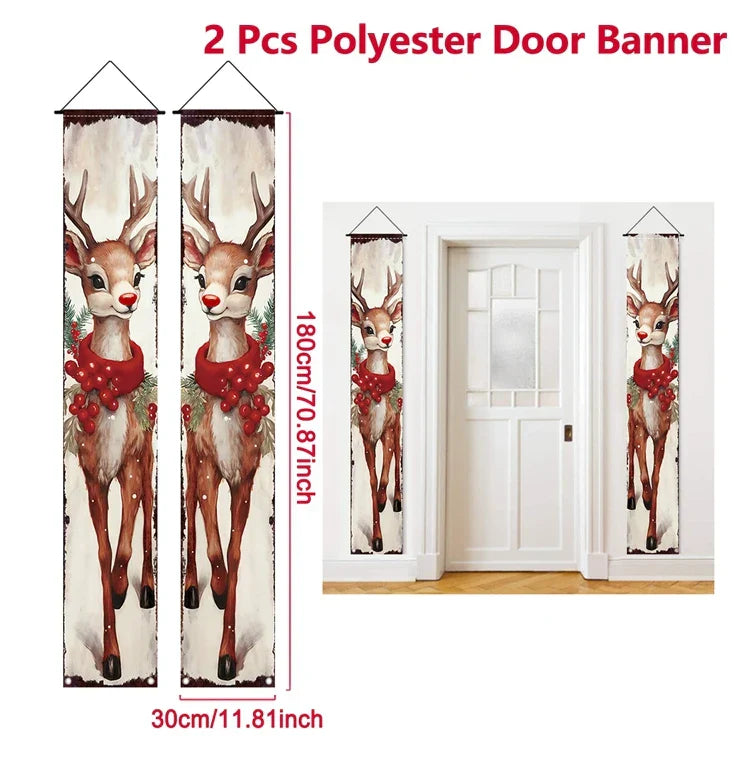Bannière Festivia | Bannière de porte de Noël | Décoration suspendue « Joyeux Noël » | Décoration de porte festive pour Noël et Nouvel An