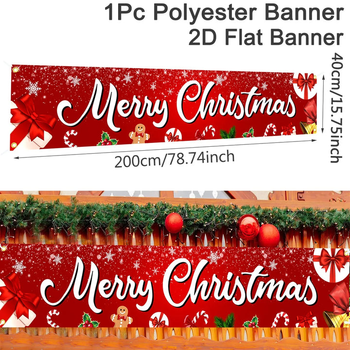 Bannière de Noël FestiJoy | Joyeux Noël & Bonne Année 2025/2026 | Décoration intérieure & extérieure | Résistante aux intempéries & Réutilisable