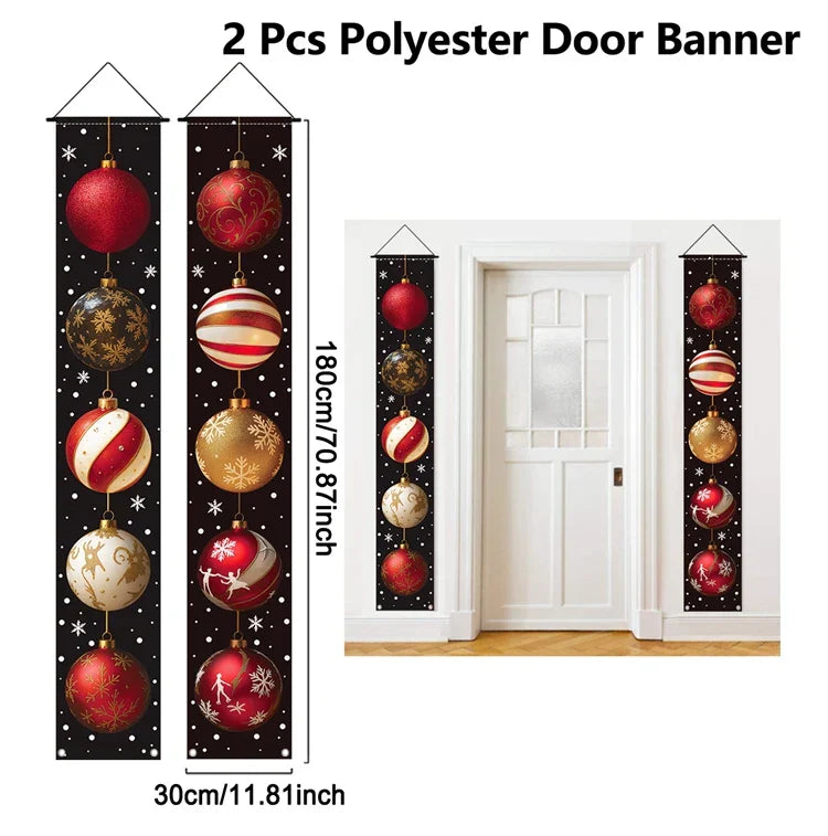 Bannière Festivia | Bannière de porte de Noël | Décoration suspendue « Joyeux Noël » | Décoration de porte festive pour Noël et Nouvel An