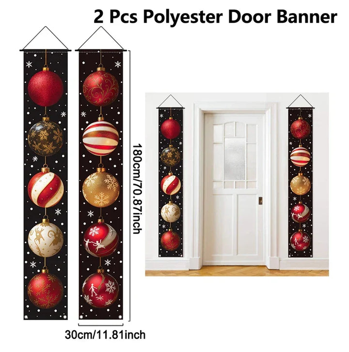 Bannière Festivia | Bannière de porte de Noël | Décoration suspendue « Joyeux Noël » | Décoration de porte festive pour Noël et Nouvel An