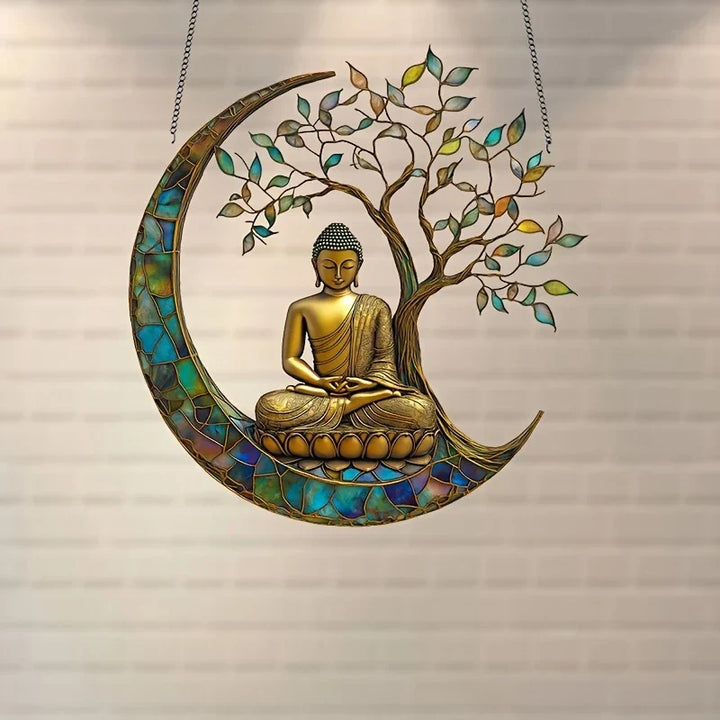 Attrape-lumière en acrylique ZenLight | Décor Bouddha 2D | Accessoire de fenêtre et de maison | Aménagement spirituel
