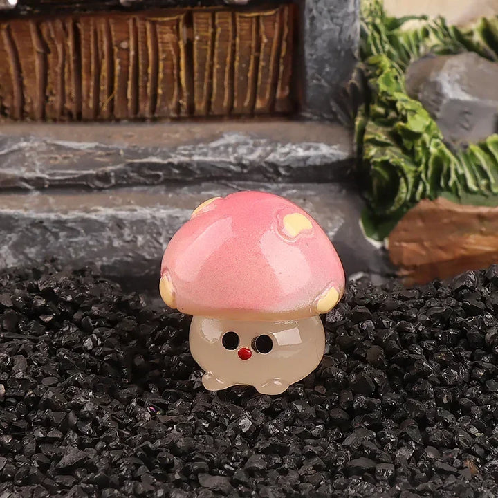Mycoria Mini-Champignons 6 pièces | Figurines décoratives lumineuses | Résine | Pour jardin féerique, paysages de mousse & maison de poupées