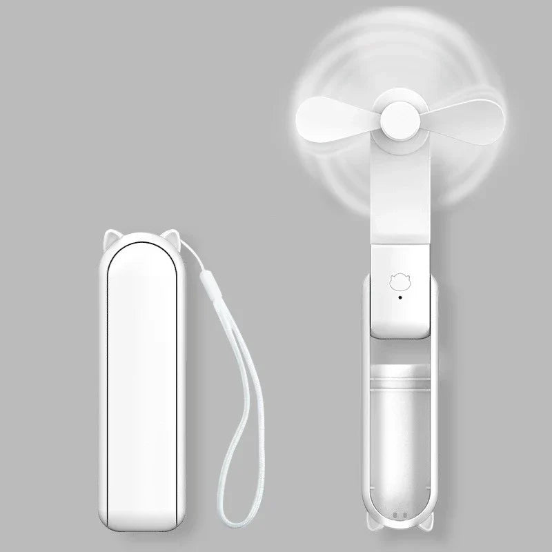 Mini Ventilateur à Main Breezella | Rechargeable USB | 3 Vitesses | Pliable & Fonction Powerbank | Batterie 2000 mAh