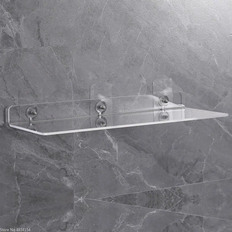 ClearEdge Living | Étagère murale en acrylique | Étagère flottante transparente pour salle de bain, cuisine et salon | 20–50 cm | Rangement gain de place