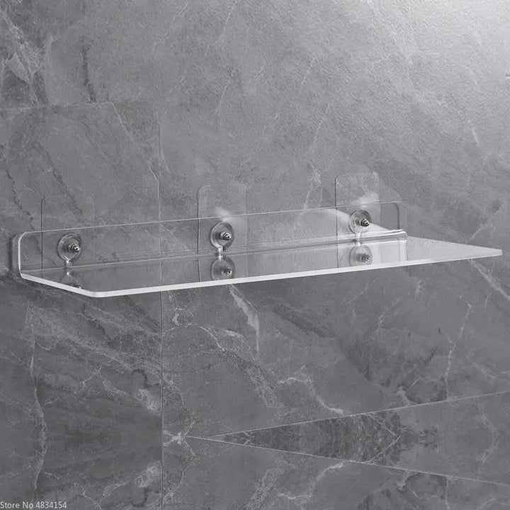 ClearEdge Living | Étagère murale en acrylique | Étagère flottante transparente pour salle de bain, cuisine et salon | 20–50 cm | Rangement gain de place
