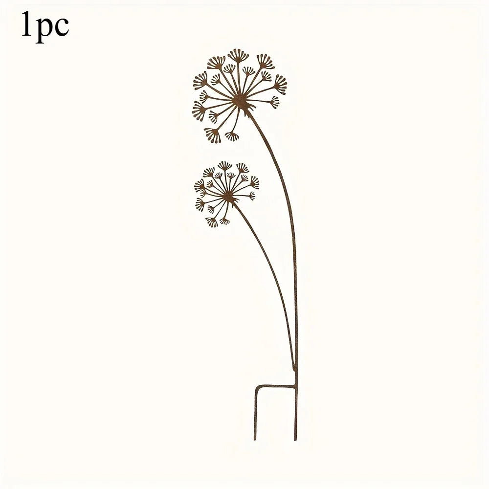 Florandis Pièce de jardin en métal en forme de fleur | Tige décorative pour balcon, parterre et pot de fleurs | Résistante aux intempéries et riche en détails