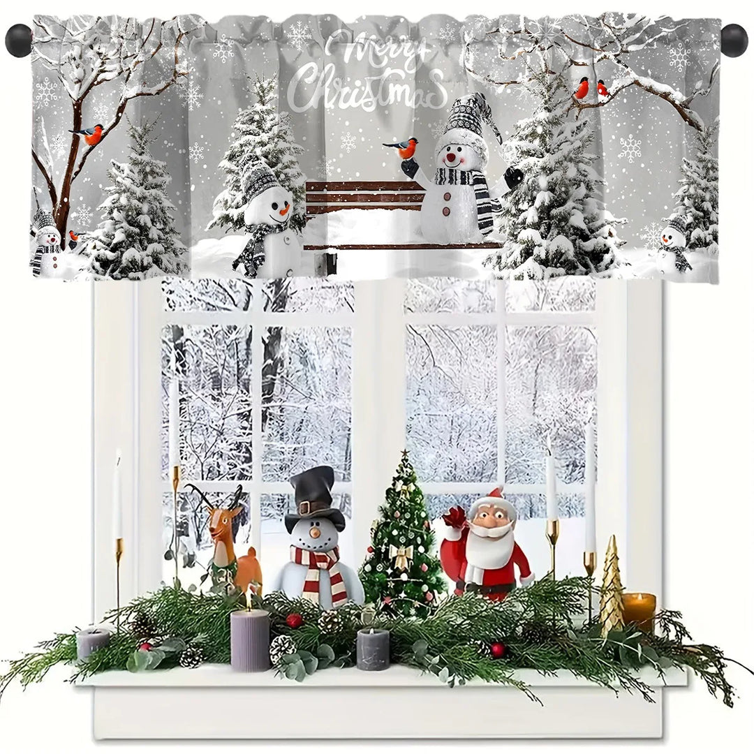 Rideaux courts de Noël NoëlHome | Décoration festive pour fenêtres | 100 % Polyester | Pour cuisine et salle de bain | Collection de Noël 2025