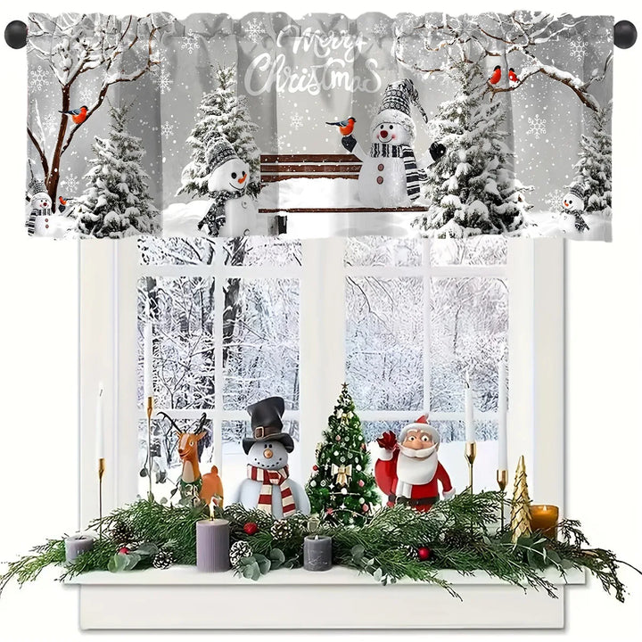 Rideaux courts de Noël NoëlHome | Décoration festive pour fenêtres | 100 % Polyester | Pour cuisine et salle de bain | Collection de Noël 2025