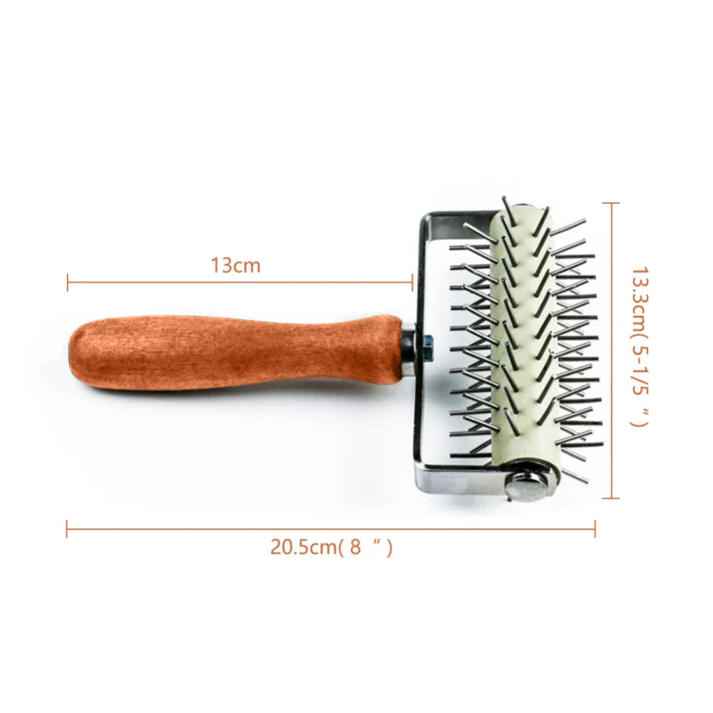 PizzaDock Pro | Pique-pâte en acier inoxydable & manche en bois | Sans bulles & rapide | 20,5 x 13,3 cm