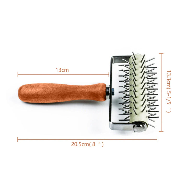 PizzaDock Pro | Pique-pâte en acier inoxydable & manche en bois | Sans bulles & rapide | 20,5 x 13,3 cm