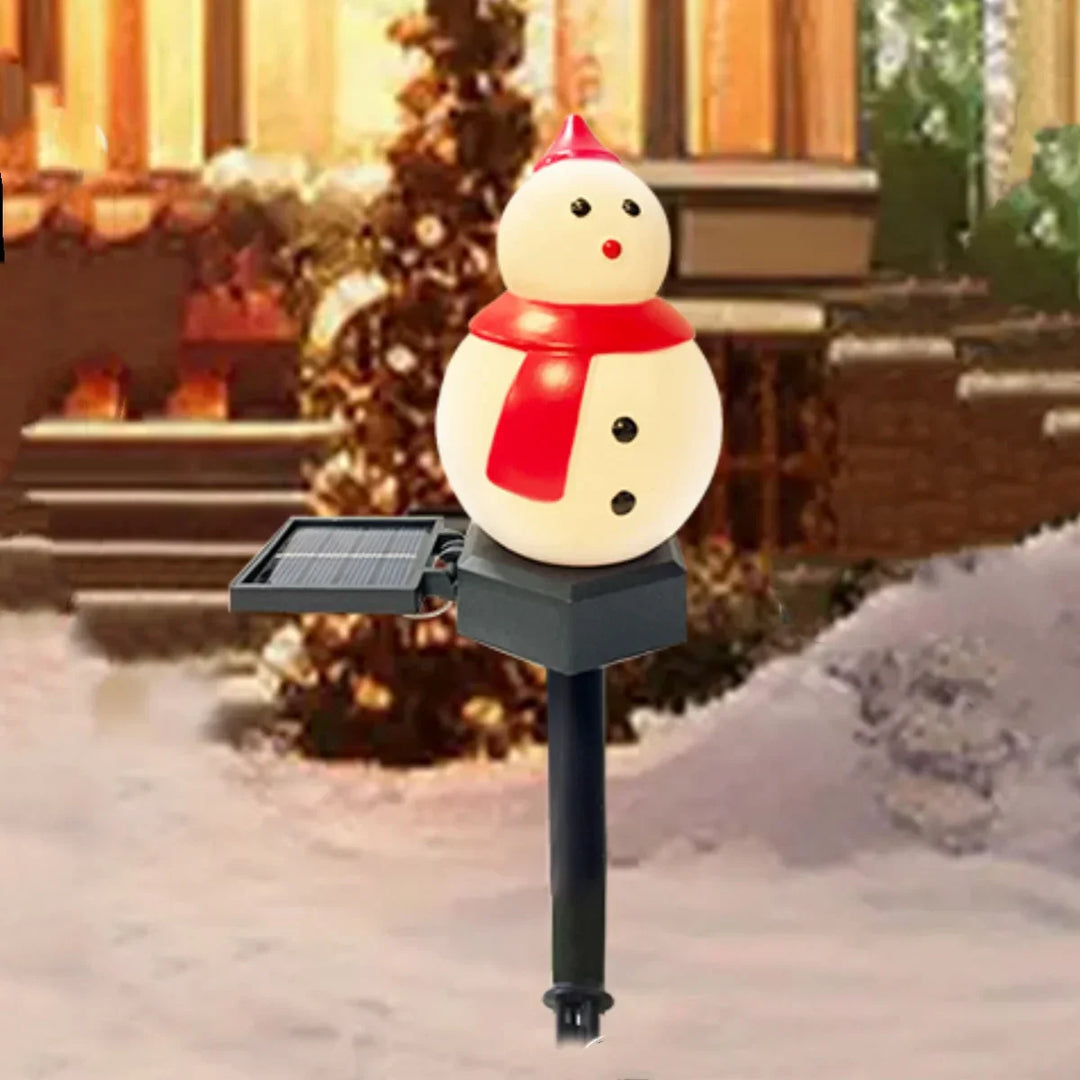 Lampe de jardin solaire | Père Noël & Bonhomme de neige | Lumière d'extérieur LED | Étanche & Extérieur
