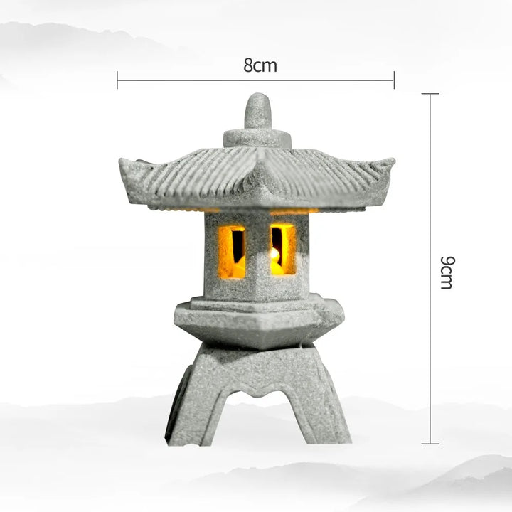 Mini-Pagode ZenStone | Décoration en grès | Pour jardin, bonsaï et oasis zen | Fait main