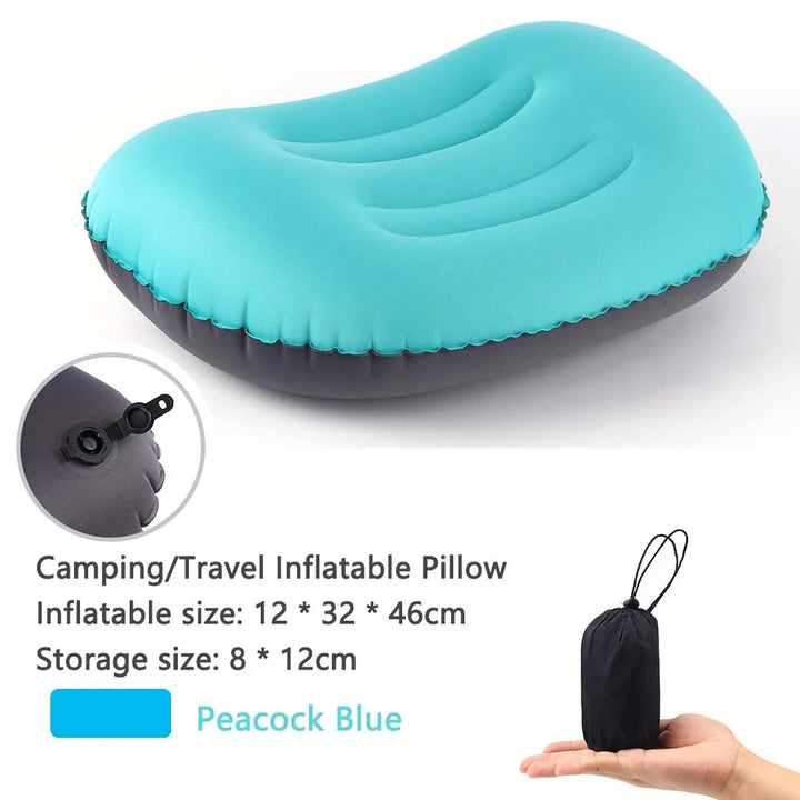 AirNest Coussin de Camping Gonflable | Compressible & Pliable | Support de Cou pour Camping, Randonnée & Voyage