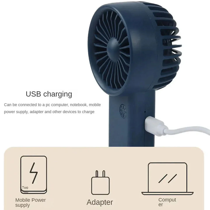 Brisola Mini Ventilateur à Main avec Chargement USB | 3 Vitesses & Affichage LED | Ventilateur Portable à Batterie pour Bureau, Voyage & Sport