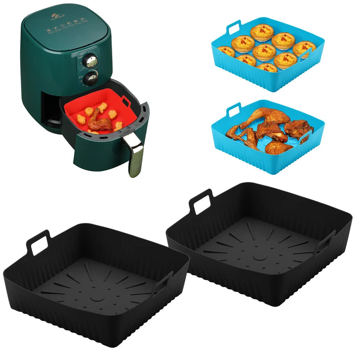 AirChef Liner | Tapis en silicone pour friteuse à air avec poignées | Réutilisable & Antiadhésif | Résistant à la chaleur jusqu'à 230 °C