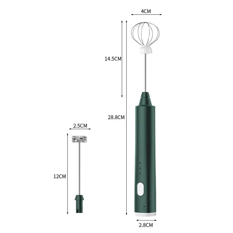 FROTHORIA Mousseur à lait électrique & Mixeur | Rechargeable | 3 Vitesses | 2 Accessoires