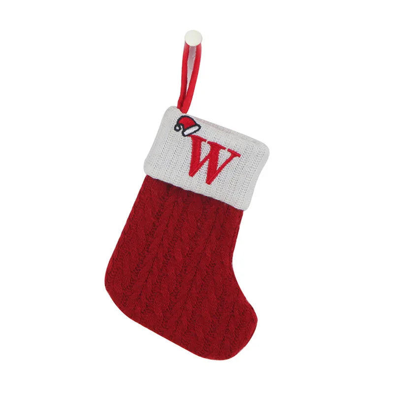 Chaussette de Noël SnowKnit | Tricotée avec un motif de flocons de neige | Décoration de Noël & idée cadeau | 25×15 cm