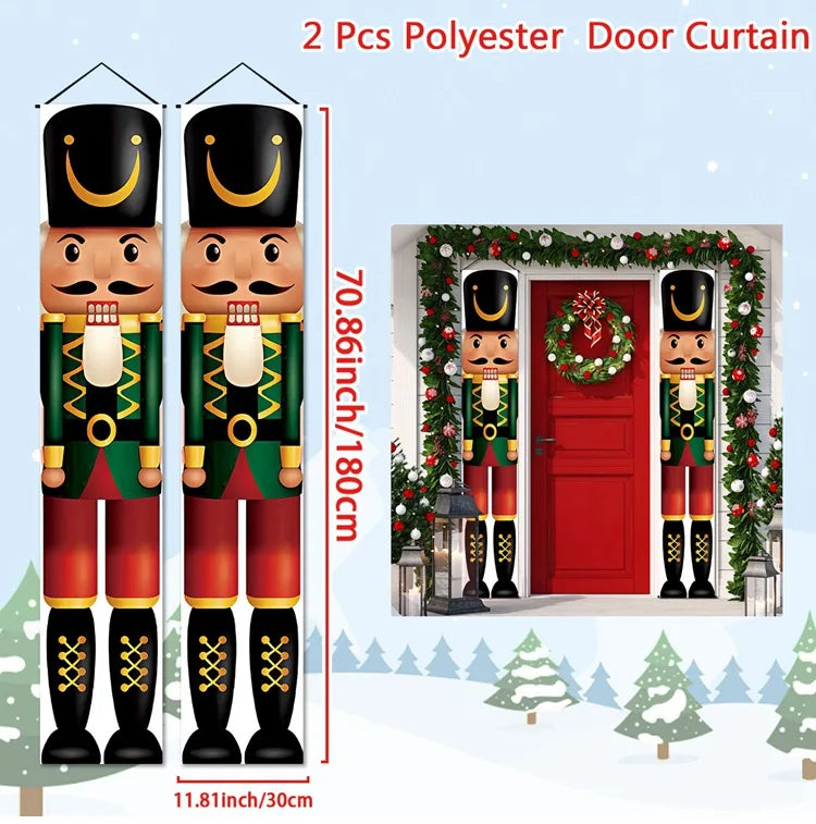 Bannière de porte de Noël | Écriture Joyeux Noël | Décoration suspendue pour la maison | Décoration de porte festive 2025/2026