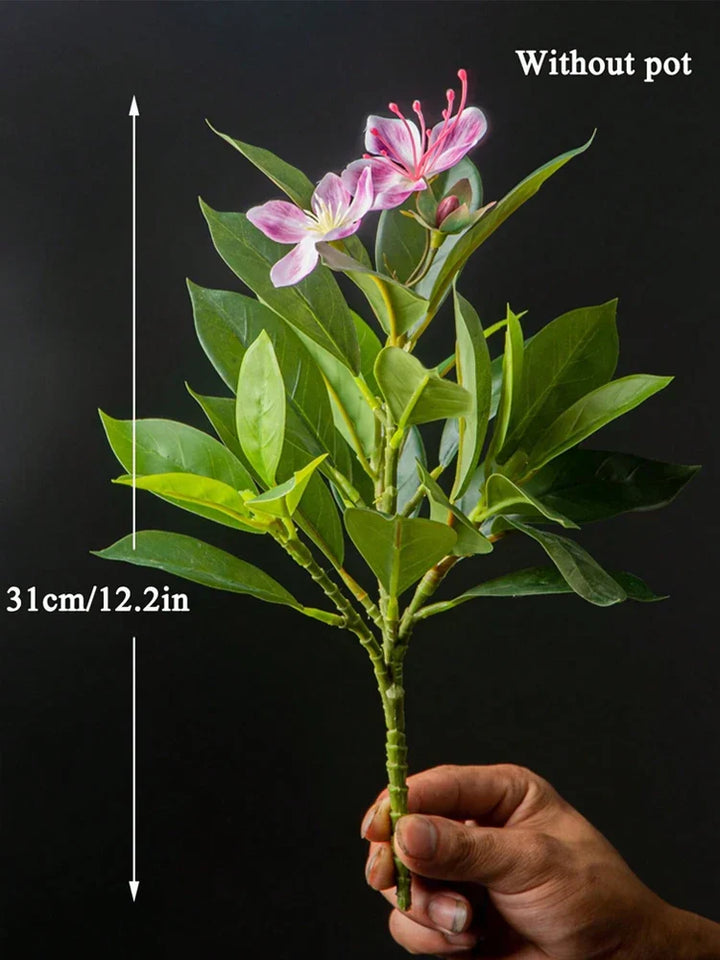 TropiLeaf Azalée Branche d'Azalée & Figuier artificiel | 21–40 cm | Feuilles & Fleurs Tropicales | Décoration pour Maison, Bureau & Jardin