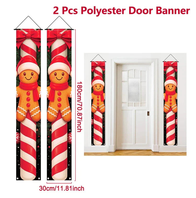 Bannière Festivia | Bannière de porte de Noël | Décoration suspendue « Joyeux Noël » | Décoration de porte festive pour Noël et Nouvel An