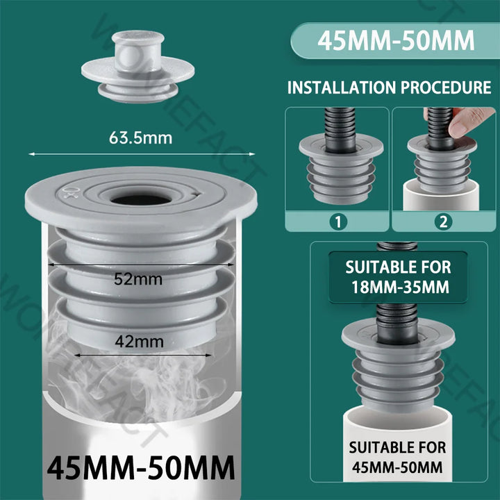 Joint de drainage en silicone DRAINLOK | Stop odeurs & protection contre les insectes | Pour tuyaux de 3,5 à 7,5 cm | Set de 2