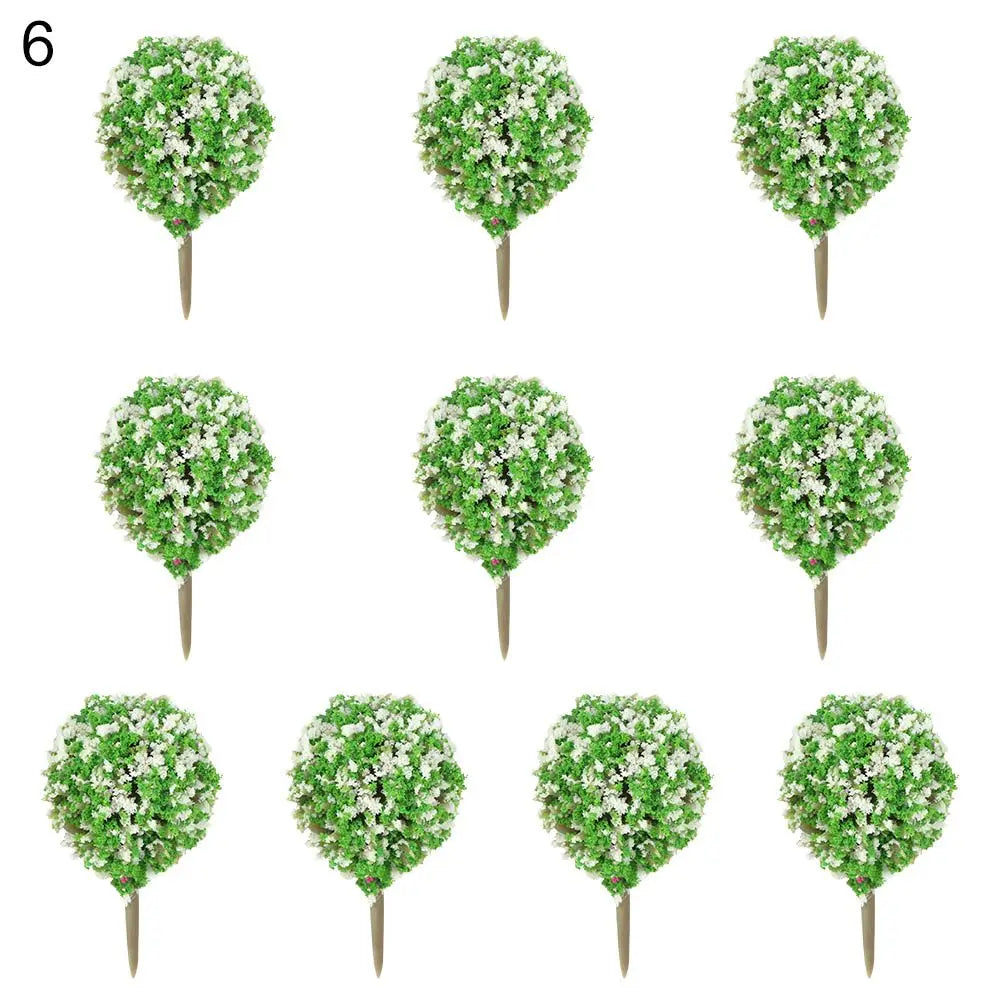 Set de Modèles d'Arbres Miniatures ScenaFlor | 10 pièces | Pour Modélisme & Aménagement Paysager | Petits Arbres Décoratifs en Plastique