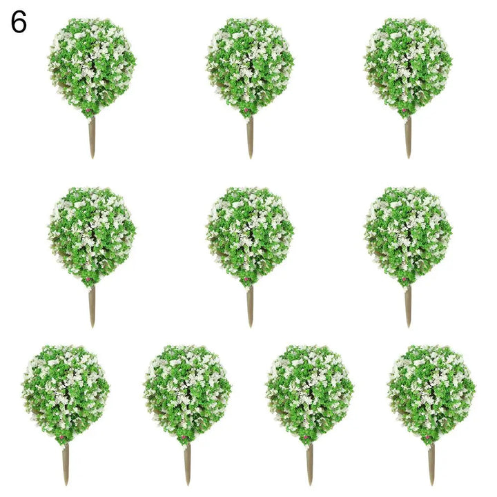 Set de Modèles d'Arbres Miniatures ScenaFlor | 10 pièces | Pour Modélisme & Aménagement Paysager | Petits Arbres Décoratifs en Plastique