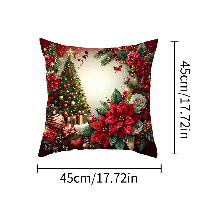 Housse de coussin de Noël Lunavia | Impression 2D | Design Père Noël | 45×45 cm | Décoration de Noël festive & idée cadeau