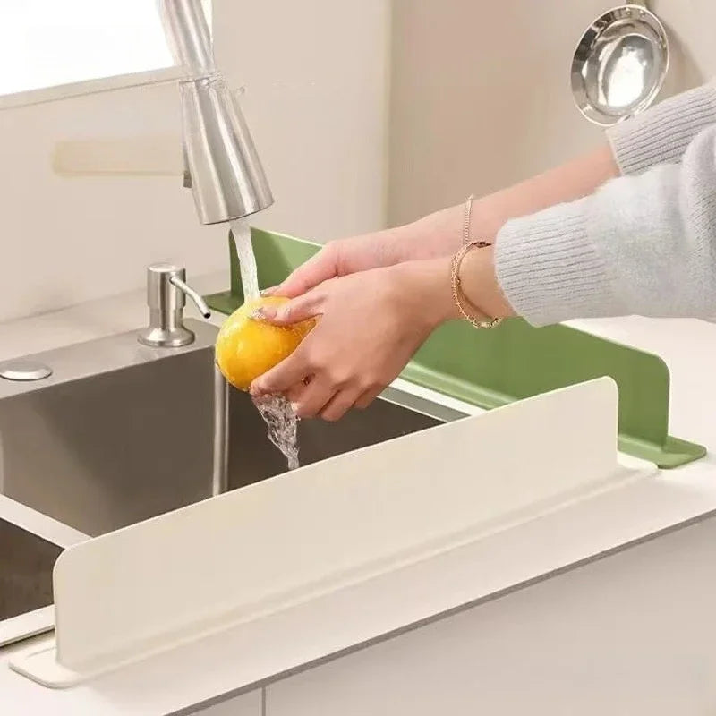 Ensemble de 2 protections anti-éclaboussures pour évier SplashBlock en silicone | Avec ventouse | 35×7 cm | Protection contre les taches d'eau dans la cuisine et la salle de bain