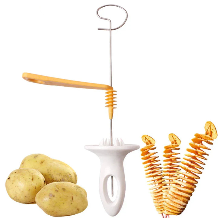 Coupe-légumes Spiraliseur Spirafino BBQTwist | Coupe-légumes en acier inoxydable pour chips & brochettes | Pour camping, cuisine & soirées barbecue