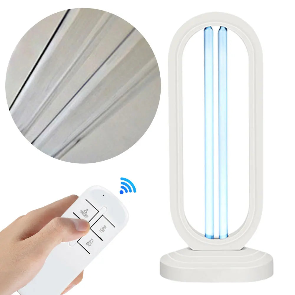 Lampe de désinfection Purevia UV-C | 38W | Avec télécommande & 3 niveaux de minuterie | UV + Ozone | 41,5 × 18 cm