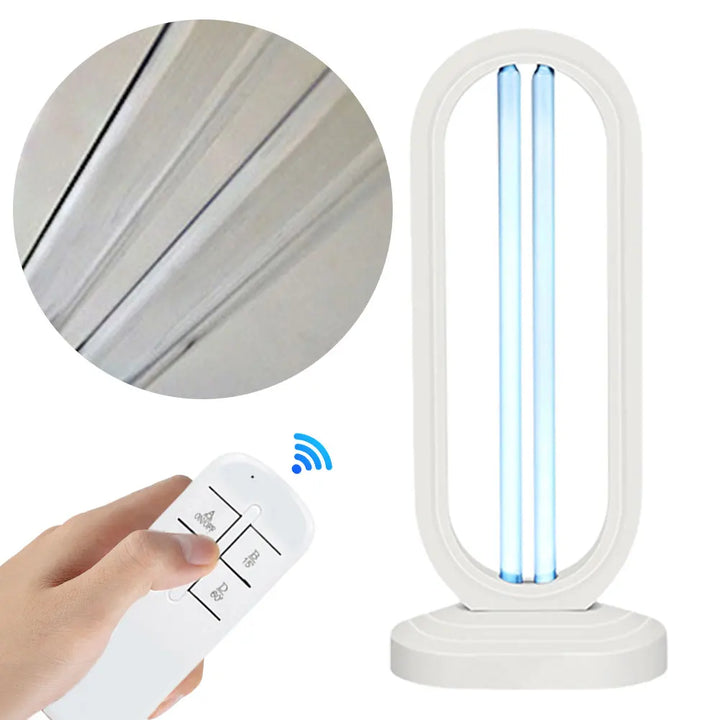 Lampe de désinfection Purevia UV-C | 38W | Avec télécommande & 3 niveaux de minuterie | UV + Ozone | 41,5 × 18 cm