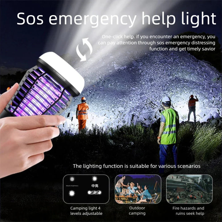 Lampe anti-moustiques Lumava Pro | Lampe de camping 4-en-1 avec destructeur d'insectes & fonction SOS | Rechargeable via USB-C & batterie de 2000 mAh