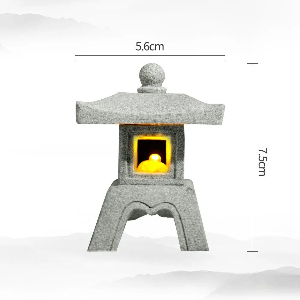 Mini-Pagode ZenStone | Décoration en grès | Pour jardin, bonsaï et oasis zen | Fait main