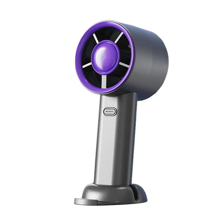 BrisaLite Mini Ventilateur à Main | Rechargeable USB | Refroidissement Silencieux avec Support pour Téléphone | 3 Vitesses pour Voyages & Bureau