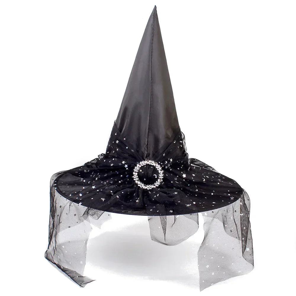 HexaGloom | Chapeau de sorcière pour Halloween | Accessoire de costume pour enfants et adultes | 35×39 cm