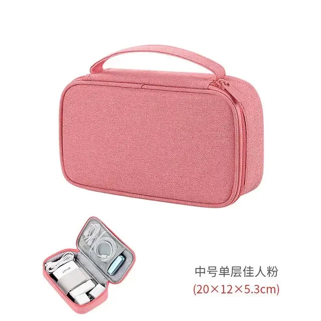TechTidy TravelSafe Organisateur de Câbles de Voyage | Imperméable & Compact | Pour Voyages & Accessoires Électroniques | Disponible en M & L