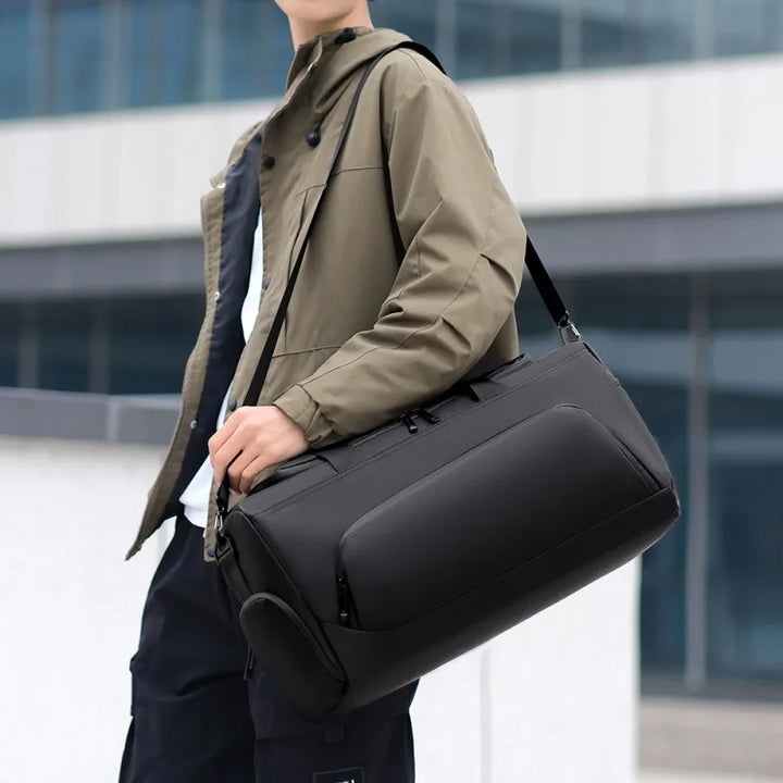 Sac de sport Veltrix ProCarry | Grand sac de voyage en PU avec compartiment à chaussures | Plusieurs poches | 50×25×22 cm | Pour le fitness, les vacances et le quotidien