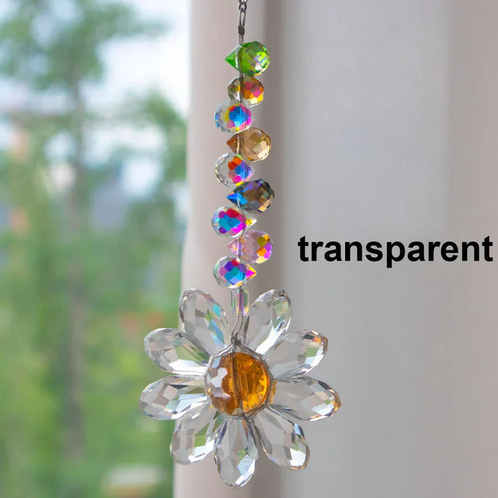 Attrape-lumière Kristall-Suncatcher LumiMargarita | Attrapeur de pluie K9-Daisy | Décoration de fenêtre et de jardin | 32 cm | Idée cadeau pour la maison