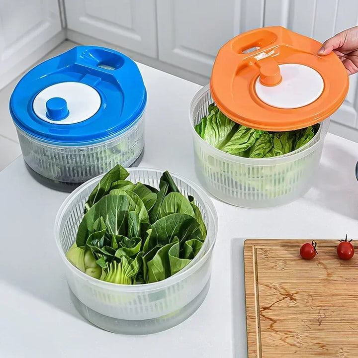 Essoreuse à salade Friscola SpinFresh | Essoreuse à légumes et salades vertes | Essoreuse manuelle avec passoire et bol | Pour laver et sécher la salade